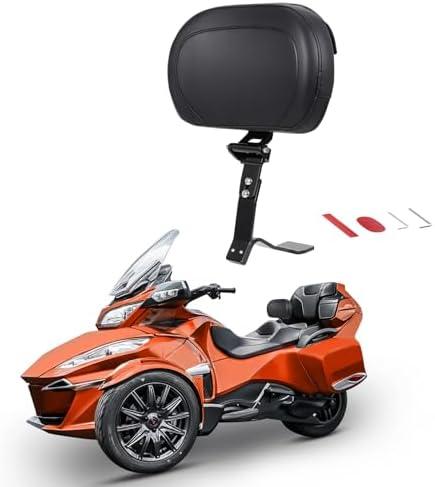 Adjustable Rider Driver Backrest for Can-am Spyder RT RT-S RT Limited 2010-2019, for Spyder Backrest Pad Mounting Kit with Storage Pouch,Black