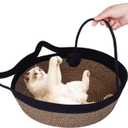 Cat Bed, Cotton Rope Instinct Basket for Cats, Handwoven Cat Beds
Stimuli Handwoven Basket for Cat, Pet Sleeping Bed with Rope Ball, Puppies, Rabbits and Small Pets(Large, Black & Brown)