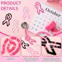 12 Pcs Jumbo Acrylic Paper Clips Pink Ribbon Design Paper Clips Breast Cancer Awareness Bookmarks Breast Cancer Gifts for Woman Charity Fundraisers Book Lover Gifts, 4 Styles