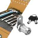 3 x Cabinet Locks with Keys,1-1/8inch Cabinet Cam Lock Keyed Alike,Secure Drawer File Cabinet Mailbox Lock RV Storage Locks Replacement Set, Zinc Alloy (Silvery,1 Pack)