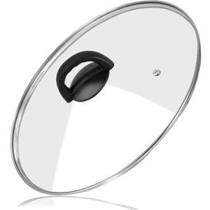 10"" Tempered Glass Lid with Heat Resistant Handle, Glass Pan Lid Cover for Frying Pan,Skillet, Cast Iron, Universal Cookware, Compatible with All 10"" Diameter Cookware