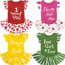 XPUDAC 4 Pieces Dog Dress Girl Clothes for Small Dogs Girl Flower Puppy Dresses for Dogs Apparel Colorful Small Dog Clothes Female (XS, 4 Flower)