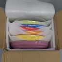 Y YHY Pasta Bowls Set of 6, 30 oz Ceramic Shallow Bowls, Serving Bowls Pasta Plates and Salad Bowls, Microwave & Dishwasher Safe Soup Bowls, Assorted Colors Christmas Day Gift