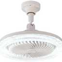 Souxgjey Ceiling Fan with Lights,10" Socket Fan Light with Remote,E26/E27 Screw-in Design,3 Speeds,3 Color Temperatures,Dimmable LED for Bedroom,Bathroom,Kitchen,Garage,Kids Room,Crystal