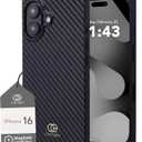 Cocomii - Rectangle Case Compatible with iPhone 16 - Compatible with MagSafe, Carbon Fiber Texture, Aramid Pattern, Glossy, Magnetic Phone Case for iPhone 16 6.1 inch, Black