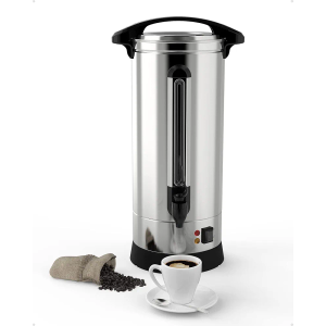 Coffee Urn 65 Cups, Commercial Grade Hot Water Dispenser with Coffee Percolator,10L Stainless Steer Hot Beverage Thermos,Hot Water Urn for Catering, Silver