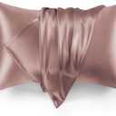 Love's cabin Satin Pillowcase for Hair and Skin, Similar to Silk Pillow Cases 2 Pack, Pillow Cases Standard Size Set of 2, Satin Cooling Pillow Covers with Envelope Closure, 20x30 Inches, Burlwood