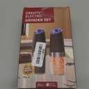 CIRCLE JOY Gravity Electric Salt and Pepper Grinder Set Automatic Salt and Pepper Grinder Set with LED Light, Battery Operated, Adjustable Coarseness, Large Capacity, for Home Kitchen BBQ, Black