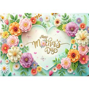 CHAIYA 8x6ft Happy Mothers Day Backdrop Flowers Mothers Day Photo Background Best Mom Party Banner Mother's Day Family Party Decoration