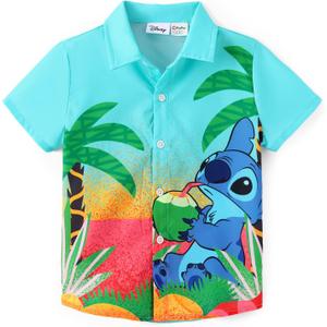Disney Marvel Spiderman Cars Stitch Star Wars Mickey Boys Hawaii Shirt Button Up Dress Shirts Short Tropical Shirt Kids  (10-11 Years)