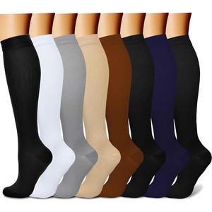 CHARMKING Compression Socks for Women & Men Circulation (8 Pairs) 15-20 mmHg is Best Support for Athletic Running,Cycling (Black, XL)