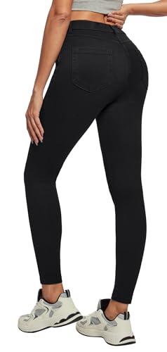 Ewedoos Women Jeans High Waisted Stretchy Skinny Jeans for Women Tummy Control Jeggings Pull on Jeans Leggings with Pockets New Black.2XL