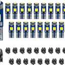 74 T5 LED Bulb Dash Cluster Lights, 20PCS T5 37 74 Instrument Cluster Bulbs LED Dashboard Light Bulbs with PC74 PC37 Wedge Twist Lock Socket Kit for Panel Gauge Shift Indicator Lamp(White)