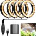 Mosthink 6.3" Ceiling Grow Lights for Indoor Plants, 288 LEDs Plant Light Full Spectrum, Under Cabinet Growing Lamp with Auto Timer, 10 Dimmable Levels, 3 Modes with Transparent Cover,Corded (4 packs 6.3 Inch, Black)