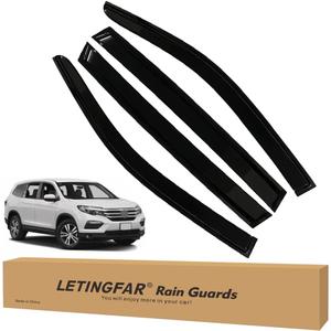 Tape-on Rain Guards for 2016-2022 Pilot, for 2016-2022 Honda Pilot AccessoriesSide Vent Visors Shades Window Deflectors for Honda Pilot