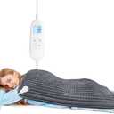 FluffyWarmth Electric Heating Pad for Back, Extra Large 17''x 33'' XXXL for Full Body,Menstrual Period Cramps,Neck Shoulder Back Pain Relief, 6 Heat Settings 4 Timers Heating Pad, Gifts for Women Men (Gray)