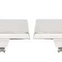 Flat Top 2-Piece Stocking Holder Set, Silver
