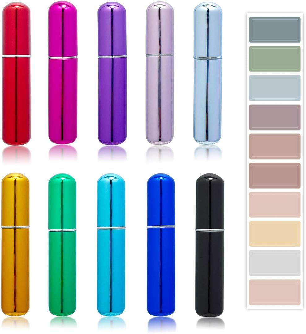 Smtheasy Perfume Travel Refillable Atomizer, Mini Perfume Atomizer Refillables, Scent Pump Case, Small Perfume Spray (10Pcs, 5ml)