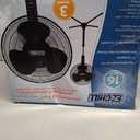EZ-Chill 16 Oscillating Pedestal Fan, 3-speed Options, 90-Degree Oscillating Head, Adjustable Height and Tilt, Powerful Air Flow, Black, MTFS-16B-BLK