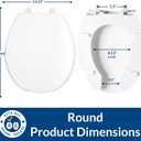 BEMIS 7750TDG Commercial Heavy Duty Open Front Toilet Seat with Cover, Industrial Seat with Secure Installation, Made in USA, Round, White