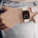 MAIRUI Resin Watch Band Compatible with Apple Watch for Women Men 41mm/40mm/38mm Series 9/8/7/6 SE Slim Bands Strap Bracelet Wristband for iWatch 5/4/3/2/1/Ultra/Ultra 2(Iridescent Creamy White)