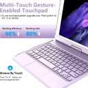 TQQ Touch for iPad 9th Generation Case with Keyboard (10.2", 2021), Multi-Touch Trackpad, 360 Rotatable Protective Cover for iPad Keyboard 9th/8th/7th Gen with Pencil Holder (Purple)