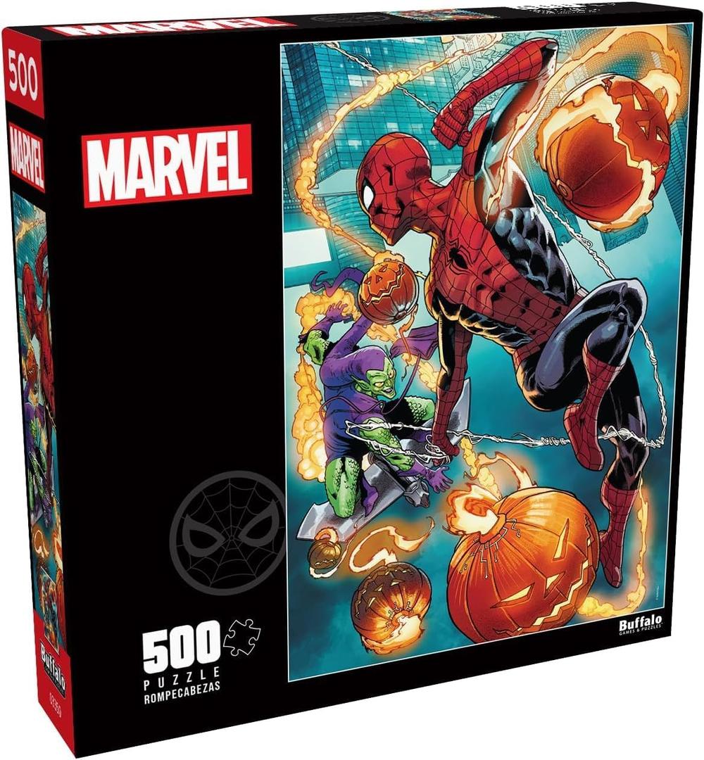 Buffalo Games - Marvel - Spider-Man vs. Green Goblin - 500 Piece Jigsaw Puzzle for Adults -Challenging Puzzle Perfect for Game Nights - Finished Size is 21.25 x 15.00