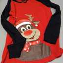 Little bety Boys Christmas Pajamas Toddler Boys Cotton Long Sleeve Pjs Kids Holiday Sleepwear Sets 18months-18years (Red & black/Reindeer)