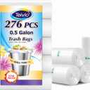 Teivio 0.5 Gallon Mini 12" x 15" Trash Bags, Tiny Bathroom Garbage Can Liners, Small Plastic Bags for Desktop Trash Bin/Dog/Poop Car, Fit 2 Liters or Less Can (276 Counts, Clear)