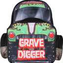 INTIMO Monster Jam Grave Digger Truck Shaped Dual Compartment Tote Backpack For Daily Use 16", One Size