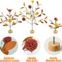 TORONTOKYO 6 Pieces Fall Village Trees, Faux Autumn Tabletop Trees, Fall Mini Tree with Billy Balls Wooden Base, Autumn Miniature for Harvest Thanksgiving Home Indoor Decor