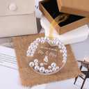 2 x Premium Wedding Gifts for Couples 2025 Mr and Mrs Bridal Shower Newlywed Couple Crystal Glass First Christmas Married Ornament (Galss Mr & Mrs-Ring)