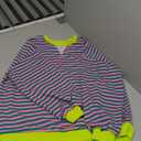 BTFBM Womens Oversized Striped Sweatshirt Crewneck Long Sleeve Pullover Top Casual Y2K Fall Clothes 2025 Workout Shirt (Medium, Pink Green)