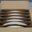 famiware Star Dinner Plates for 6, 10 inches Plate Set, Scratch Resistant, Stoneware Dinnerware, Kitchen Modern Rustic Serving Dishes, Cappuccino White