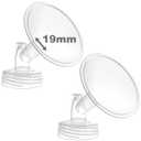 Nenesupply 19mm 2 pc Flanges Compatible with Spectra S2 S1 9 Plus Synergy Gold Breastpump Replacement to Spectra Pump Parts Flange Accessories Wide Mouth Work with Valve Backflow Protector Bottle