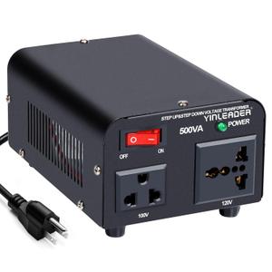 Yinleader 500W Step Down 120V to 100V Voltage Converter Japanese Transformer (120v to 100v OR 100v to 120v) w/US Power Cord