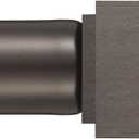 1" Curtain Rod Telescoping Single Drapery Rod 36-72 Inches, Square Finials, Bronze