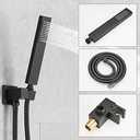 Matte Black Shower System 10 Inch Bathroom Luxury Rain Mixer Shower Combo Set Wall Mounted Rainfall Shower Head and Handheld System Shower Faucet Rough-in Valve Body and Trim Kit