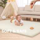 Baby Play Mat for Floor,1.3" Thick Memory foam Tummy Time Mat for Toddlers,Infants,kids,Water-Repellent Soft Nursery Rug,Extra Large Non Slip for Crawling&Yoga,Tatami Style for Living Room(Cream)