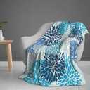 Blue Navy Chrysanthemum Flowers Baby Blanket Ultra Soft Daisy Floral Throw Blanket All Season Warm Light Weight Cozy Plush Blankets for Home Bedroom Sofa Chair Travel, 40"X30"