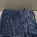 Kevin Textile Throw Pillow Covers Soft Corduroy Decorative Set of 2 Boho Striped Pillow Covers Pillowcases Farmhouse Home Decor for Couch Bed Sofa Living Room 24x24 Inch Dusty Blue