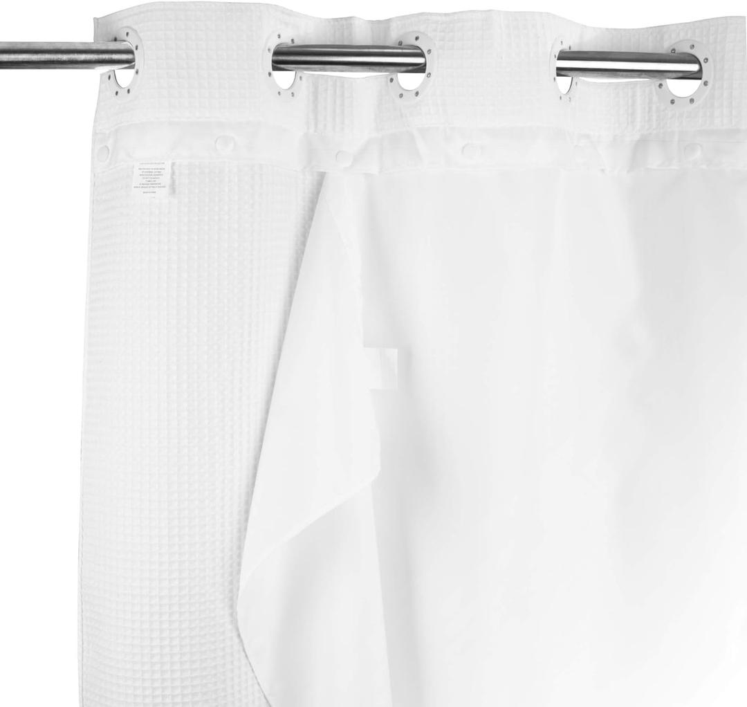 River Dream Snap in Shower Curtain Liner Replacement, Fit 71 x 74 No Window Shower Curtain (70 x 69, Fabric)