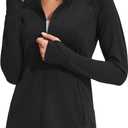 COOrun Women's UPF 50+ Jackets Sun Protection Golf Athletic Jackets Lightweight Full Zip Long Sleeve Shirts with Pockets (Medium, Black)