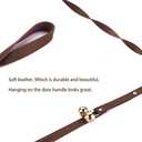 Leather Dog Doorbells for Door Knob, Adjustable Brass Potty Training Bells for Puppy to Go Outside, Easy Dog Door Bell for Potty Training