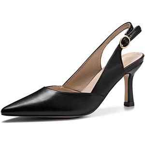 Rilista Women's Slingback Kitten Heels Closed Pointed Toe Backless Wedding Party Dress Pumps Shoes Size US 8