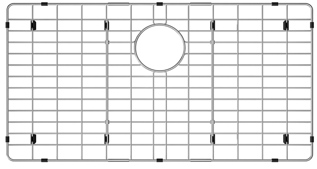 27-9/16" x 14-9/16" Sink Protectors for Kitchen Sink, Metal Sink Rack for Bottom of Sink Rear Drain (Silver,27-9/16" x 14-9/16", Rear Drain)