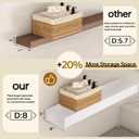 Floating Shelves 3 inch Thick for Wall Set of 2,Solid Pine Wood Wall Mount Shelf for Kitchen Living Room Bedroom Bathroom,8" D x 36" L x 3" H-White