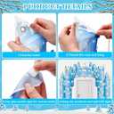 Tudomro 3 Pcs Snow Winter Castle Party Door Banner Snowflake Banner with LED Lights Winter Ice Snow Door Backdrop for Bedroom Front Porch Entryway Snowflake Birthday Party Supplies