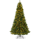 8 FT Artificial Xmas Tree with 1498 PVC Branch Tips 880 Warm White LED Lights, CM24570US