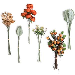 Lookein Artificial Greenery Stems Box Set Terracotta Greenery Filler for Flower Arrangement for DIY Terracotta Wedding Decor Fall Flowers Centerpiece